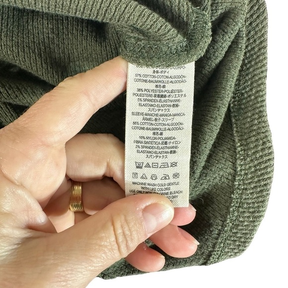 We the Free Green Mod Stripe Waffle Henley Top - Picture 10 of 10